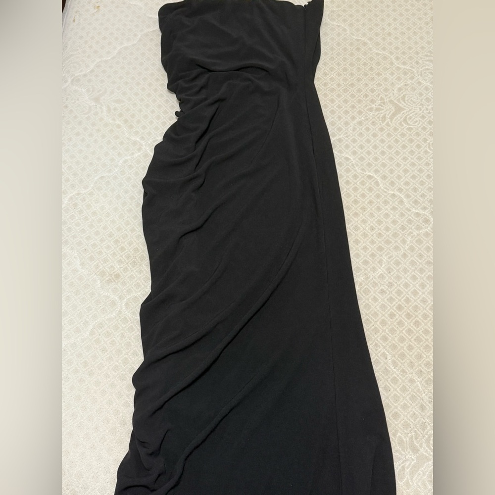 Elegant Black Strapless Dress- ZARA